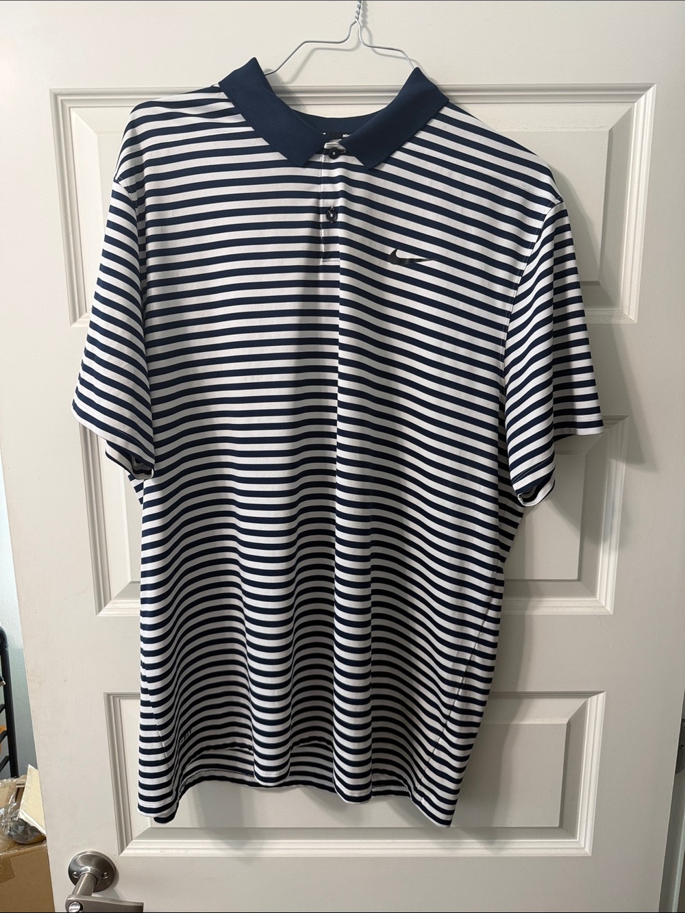 Nike Men’s Navy & White Striped Polo